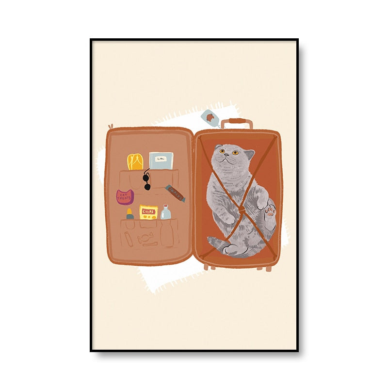 Cat Lovers Posters - 13X18cm No frame / Luggage - Cat poster