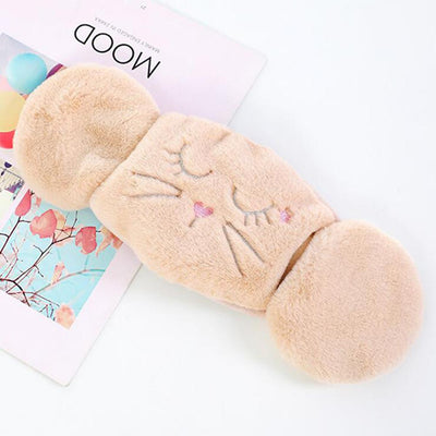 Cat Mask Earmuffs - Khaki - Cat Mask Earmuffs