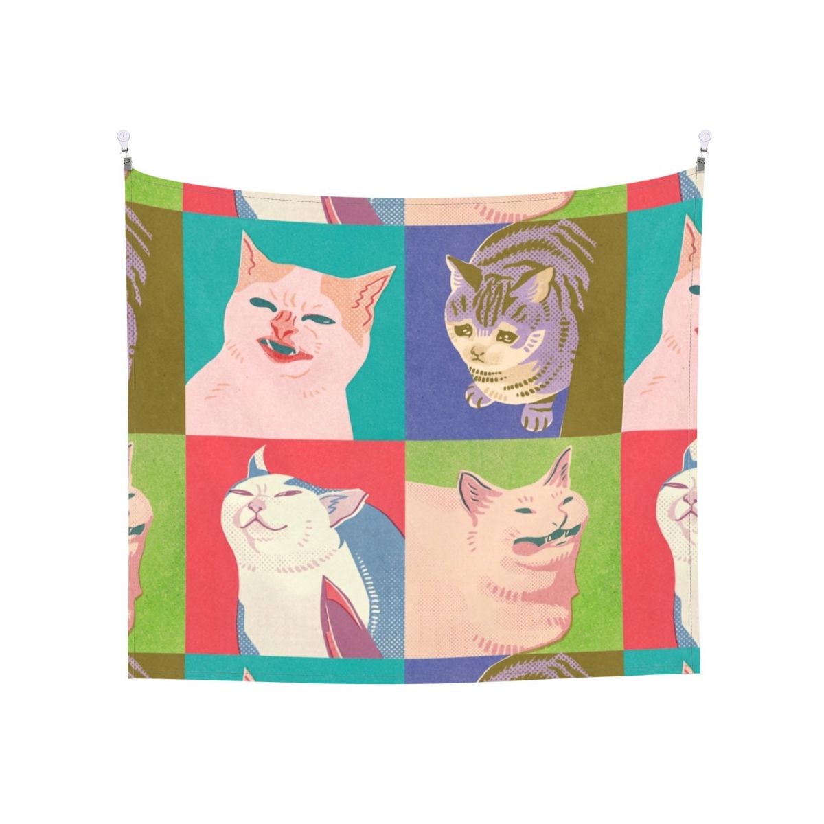 Cat Meme Tapestry - 95x73cm 37.4x28.7in - Cat Tapestry