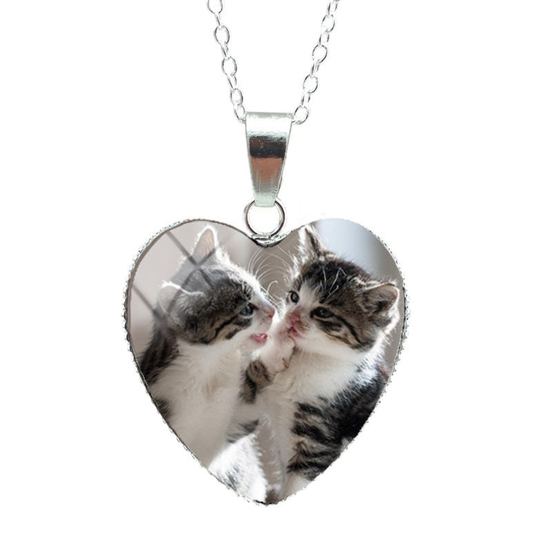 Cat Memorial Necklace - White - Cat necklace