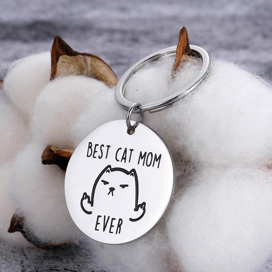 Cat Mom Keychain - Cat Keychains
