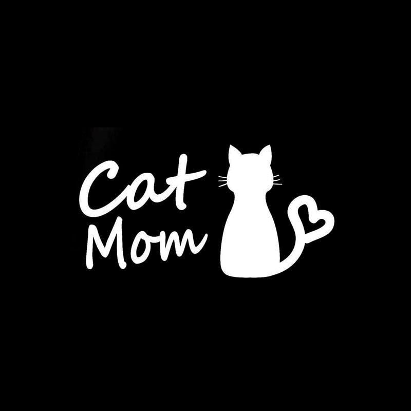 Cat Mom Stickers - Silver