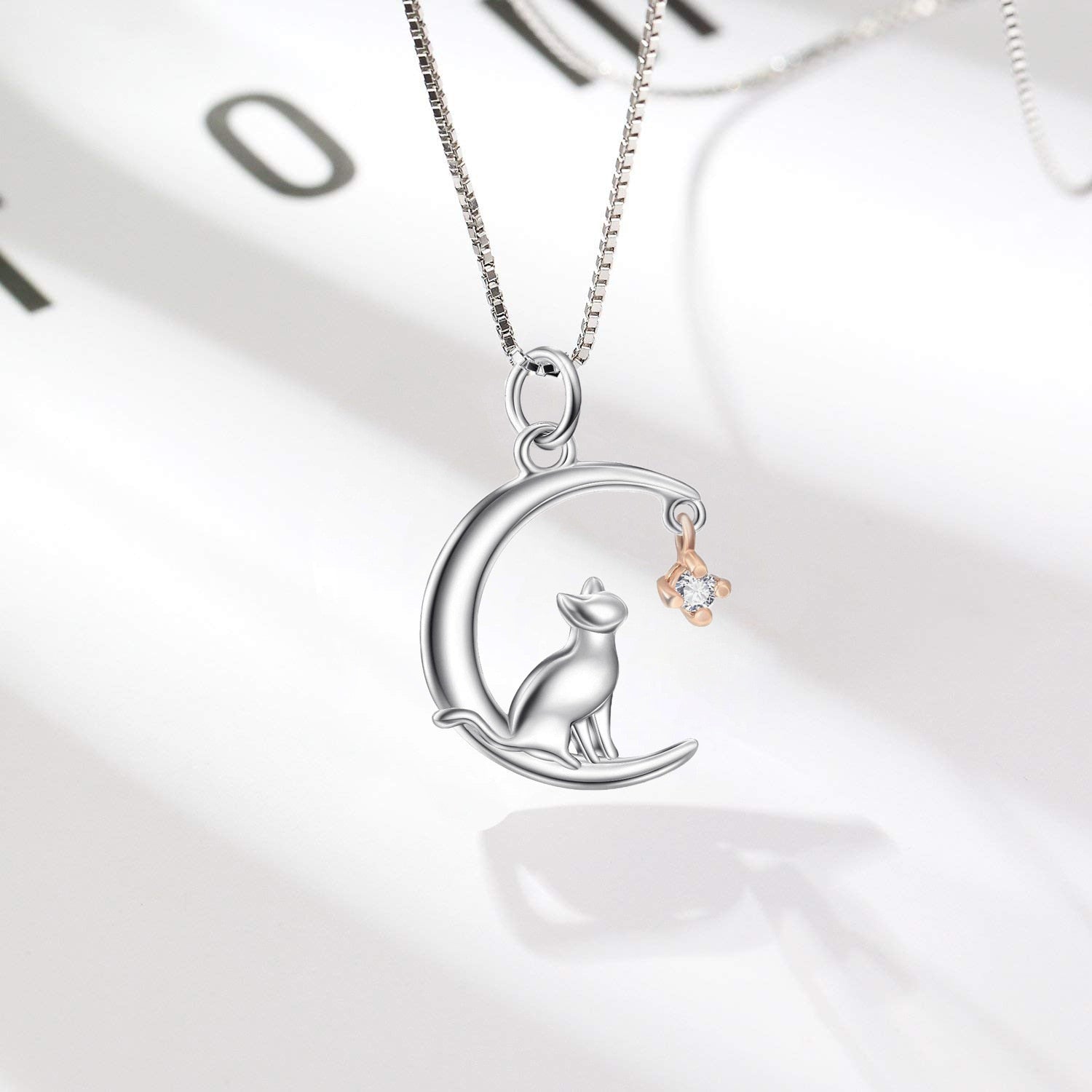 Cat Moon Star Necklace - Cat necklace
