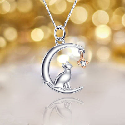 Cat Moon Star Necklace - Cat necklace