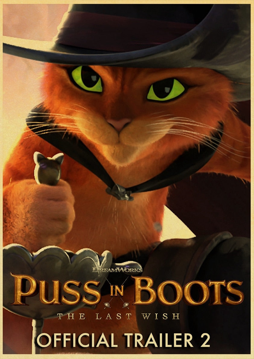 Cat Movie Posters - 30X21cm / Puss Boots - Cat poster