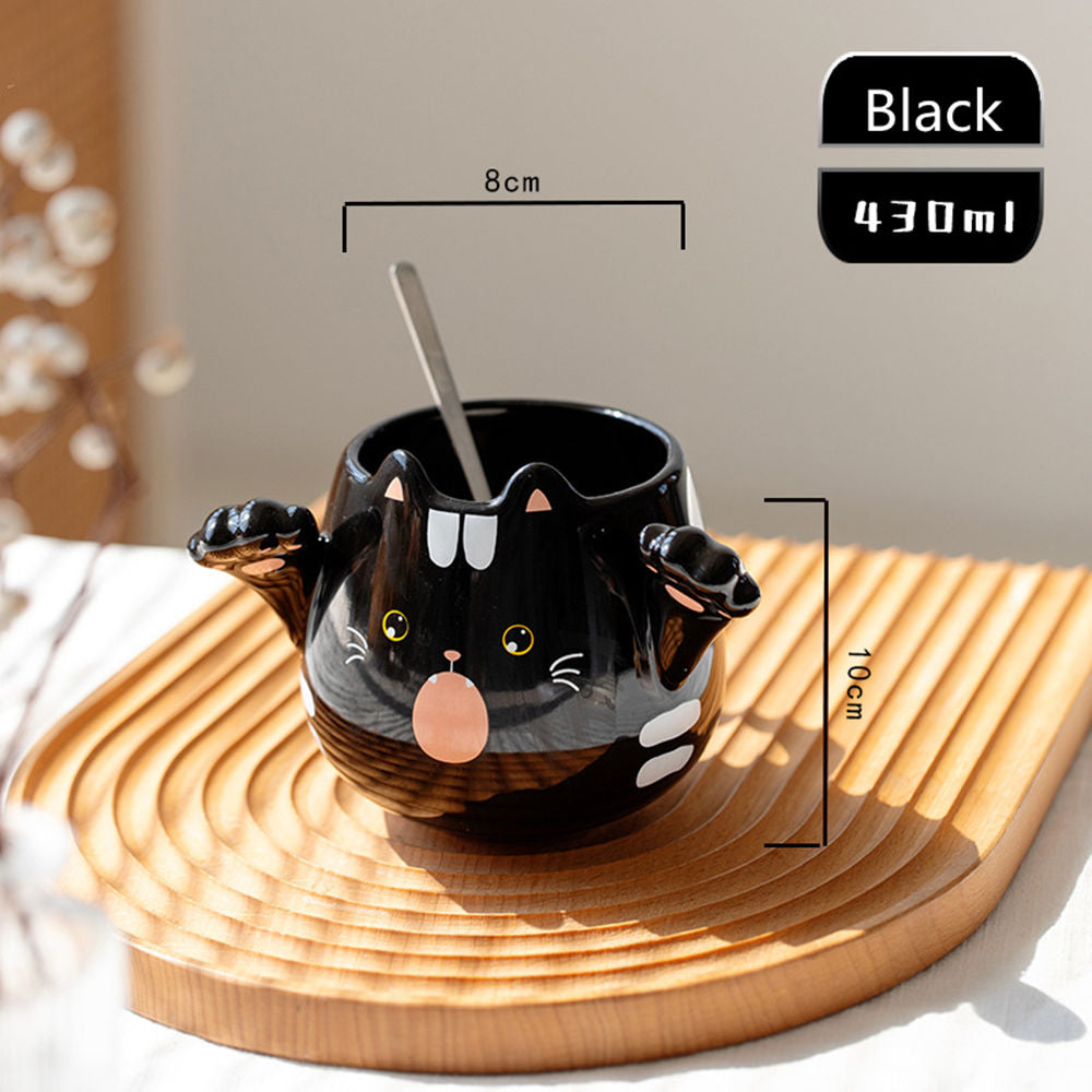 Cat Mug With Ears - Black