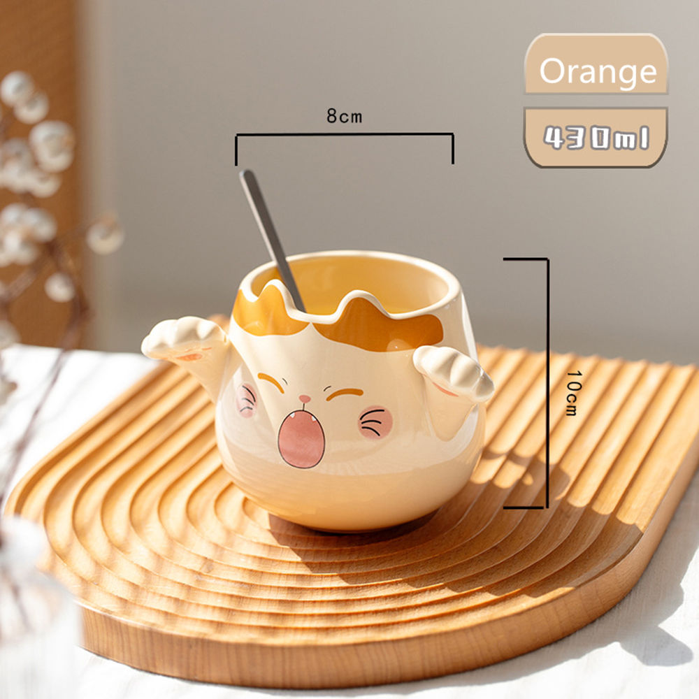 Cat Mug With Ears - Orange
