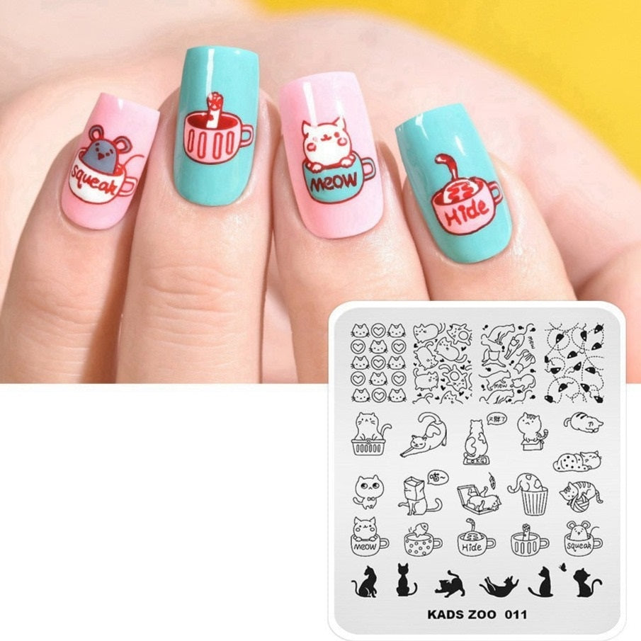 Cat Nail Art Template Designs