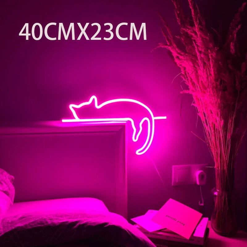 Cat Shaped Night Light - Pink