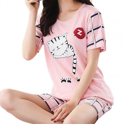 Cat Pajama Set - Pink / M - Cat pajamas