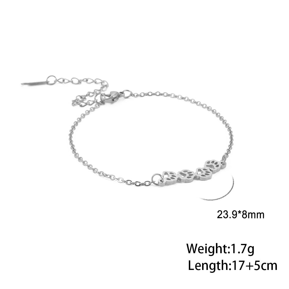 Cat Paw Bracelet - Silver - Cat bracelet