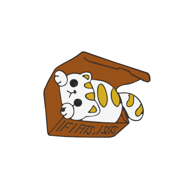 Cat Paw Enamel Pin - Box cat 1