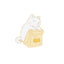 Cat Paw Enamel Pin - White fish cat