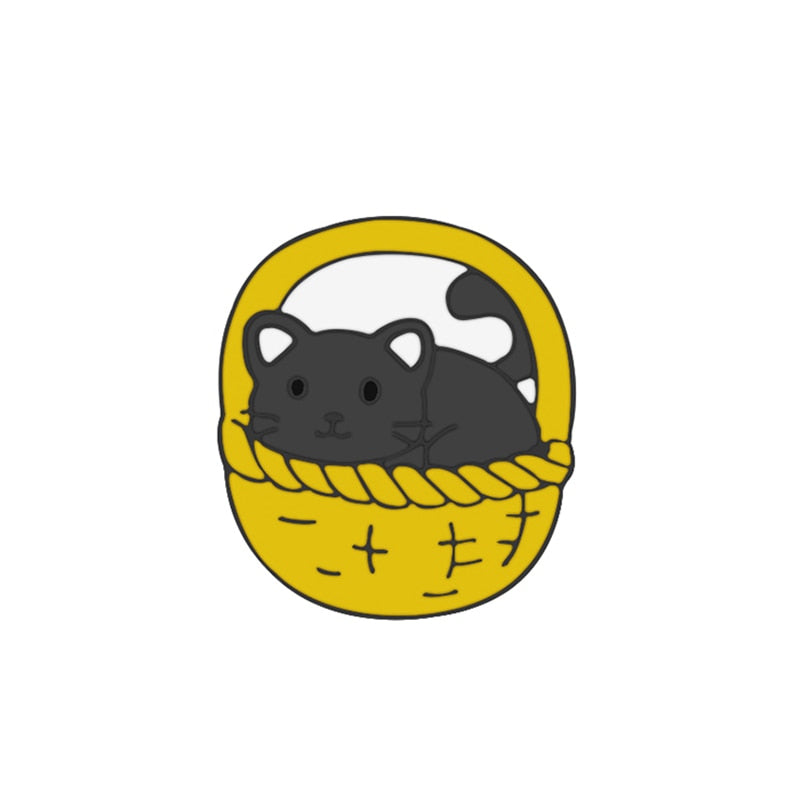 Cat Paw Enamel Pin - Basket cat