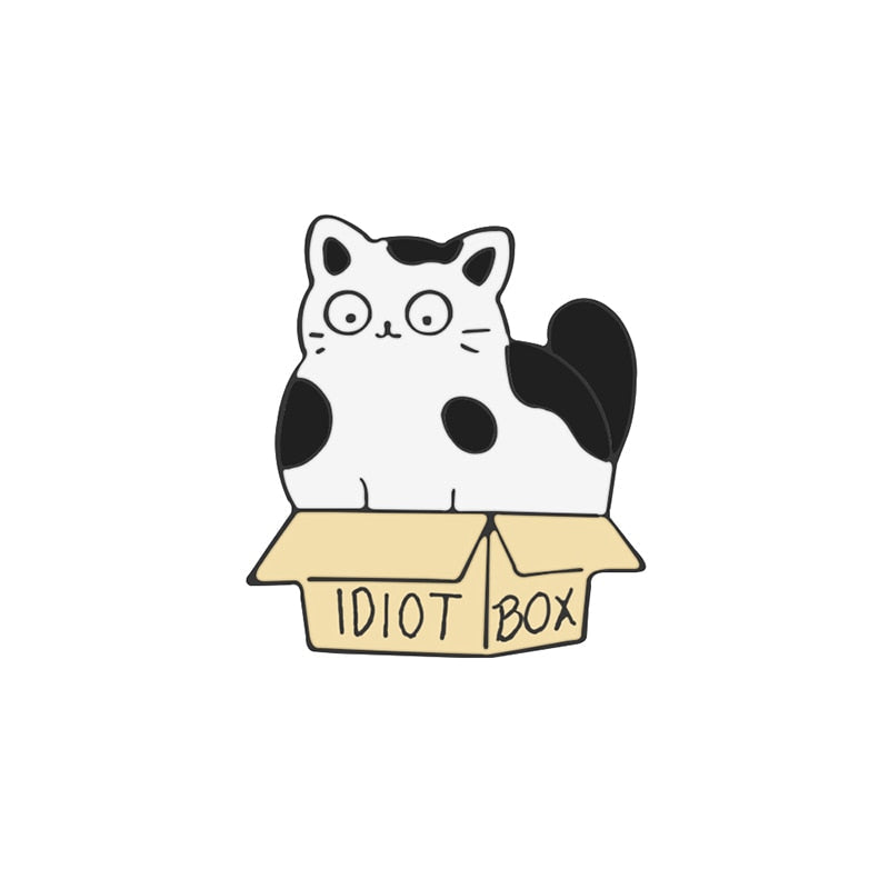 Cat Paw Enamel Pin - Box cat 2