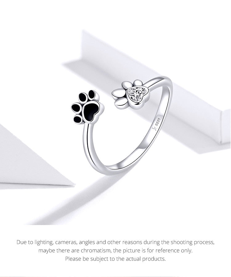 Cat Paw Silver Ring - cat rings