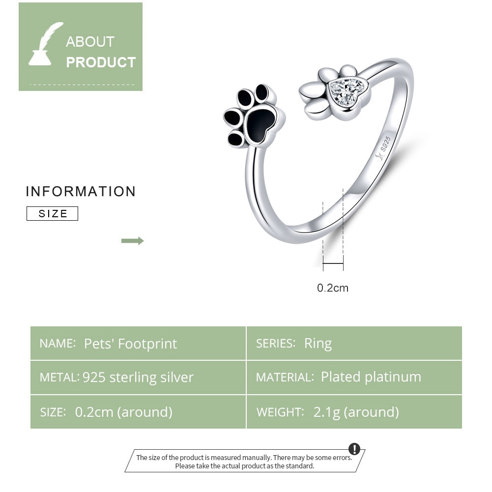 Cat Paw Silver Ring - cat rings