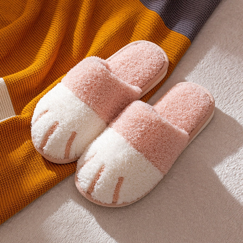 Cat Paw Slippers - Pink / 36-37 (22.5-23cm) / China - Cat