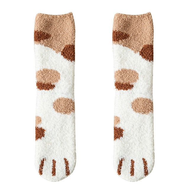 Cat Paw Socks - Beige / European Size 35-43 - Cat Socks
