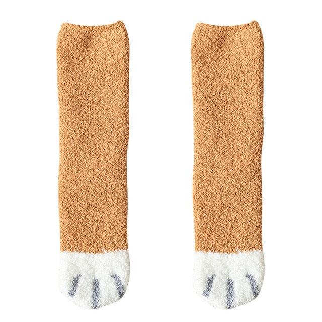 Cat Paw Socks - Tan / European Size 35-43 - Cat Socks