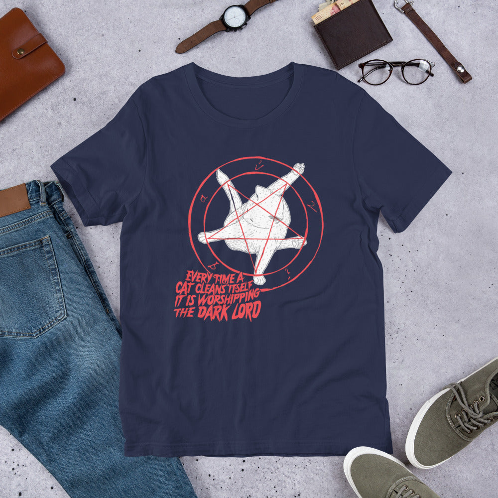 Cat Pentagram shirt - Navy / XS