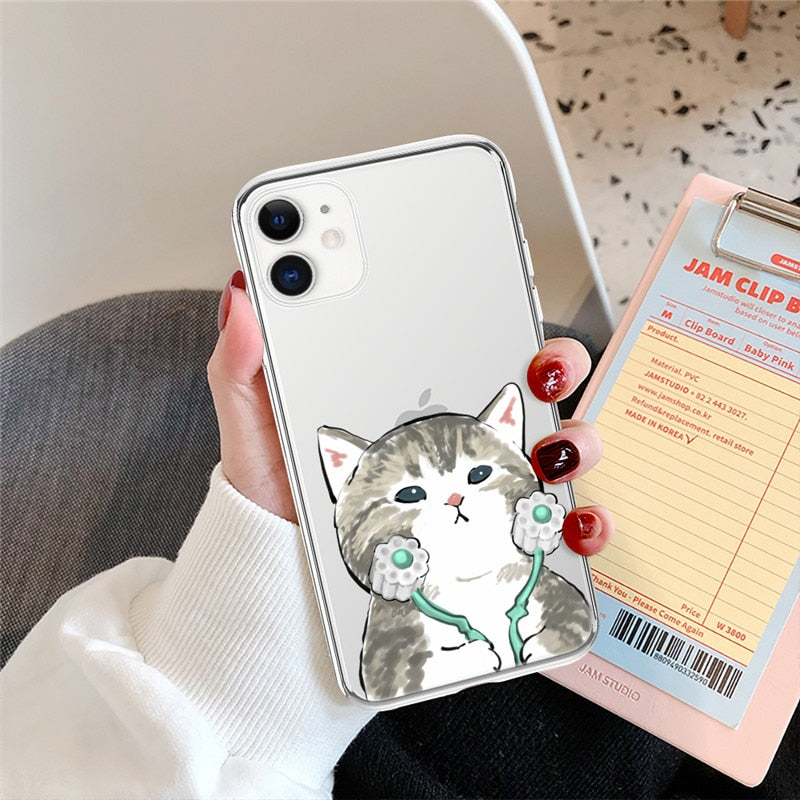 Cat Phone Case iPhone 13 - For iPhone 7 / Grey - Cat Phone