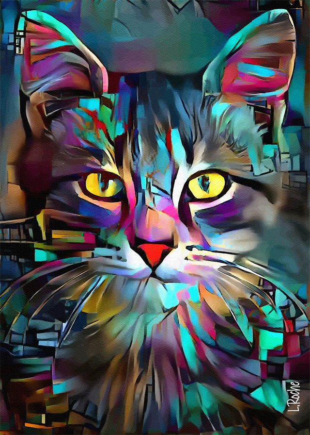 Cat Pictures Wall Art - 20x30cm no frame / Green