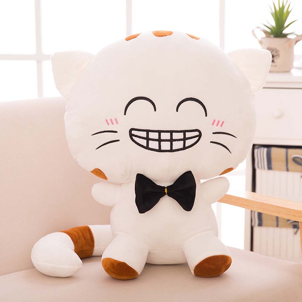 Cat Pillow Plush - White Happy