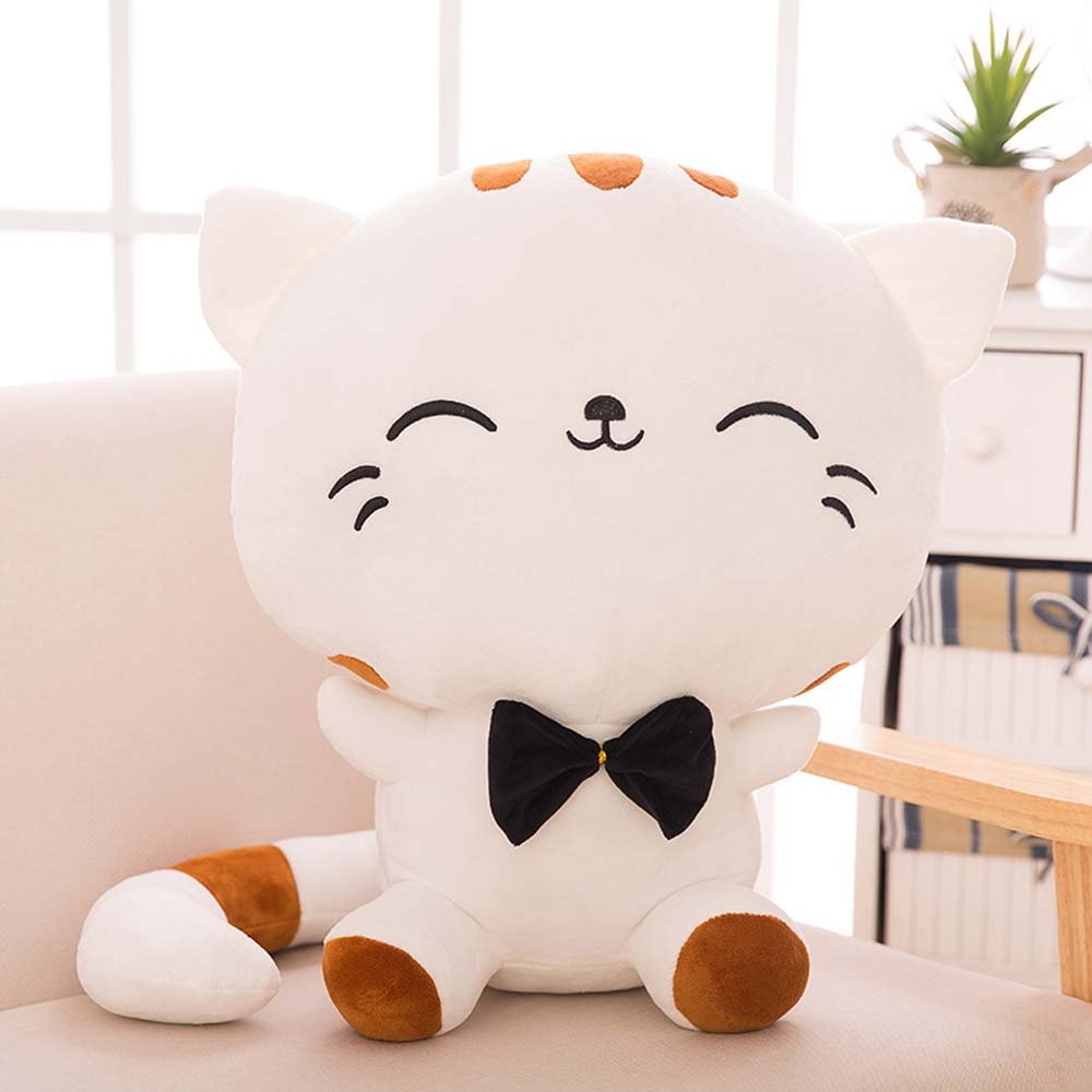 Cat Pillow Plush - White Cute Eyes