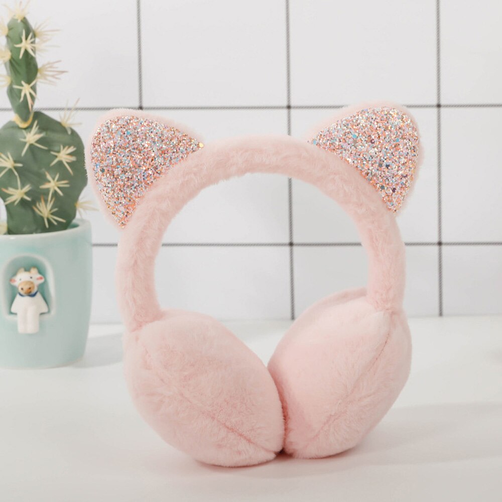 Cat Plush Earmuffs - light pink / China - Cat Plush Earmuffs