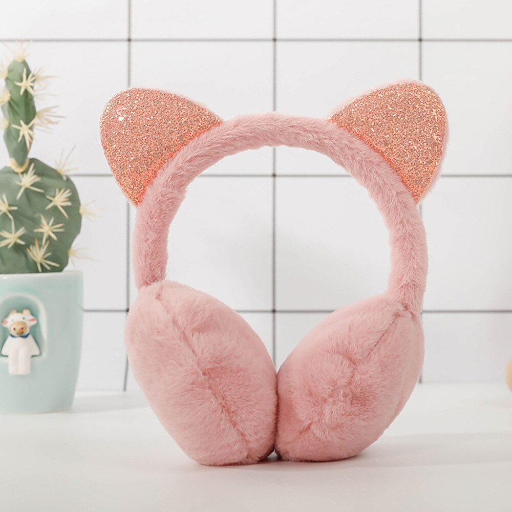 Cat Plush Earmuffs - dark pink / China - Cat Plush Earmuffs