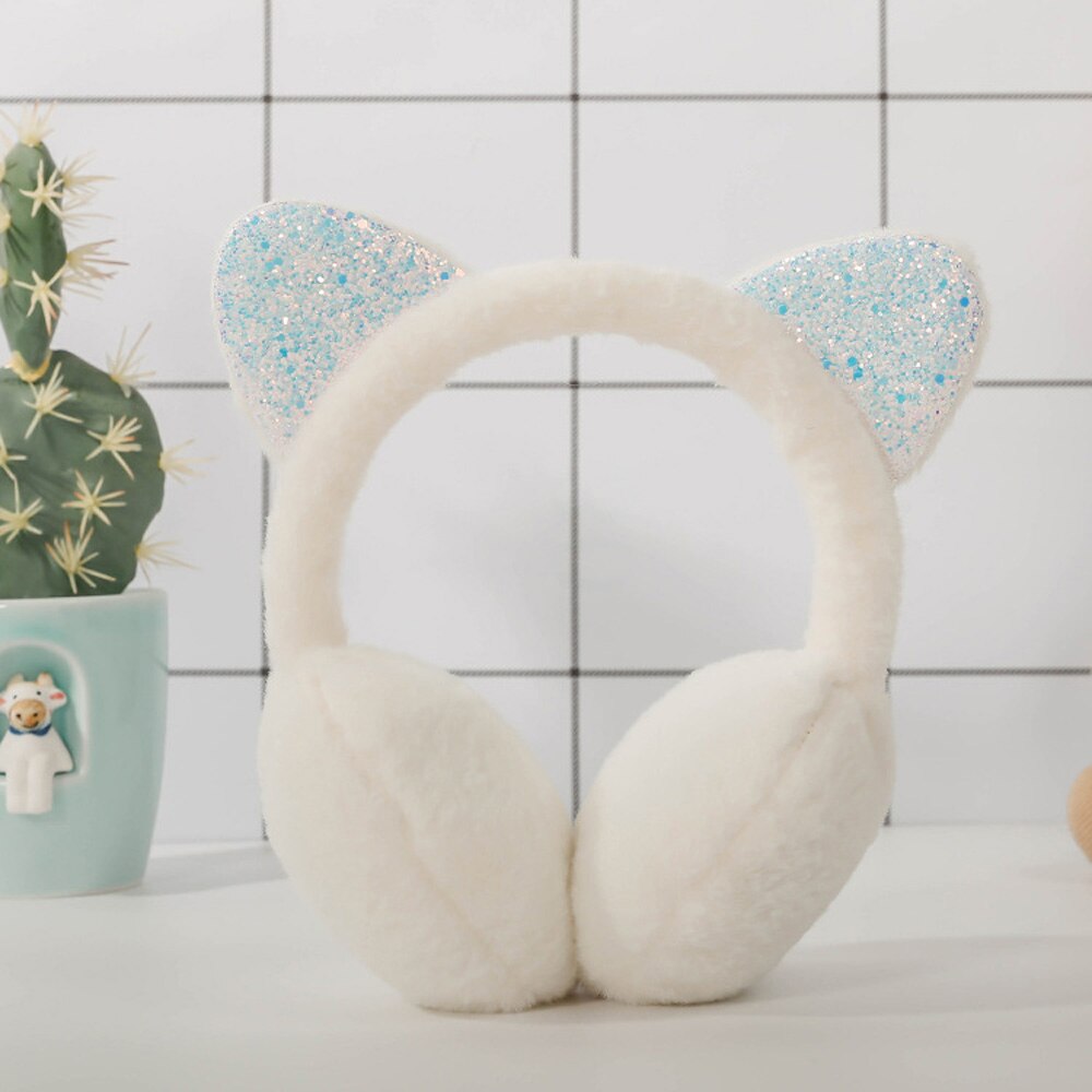 Cat Plush Earmuffs - white / China - Cat Plush Earmuffs