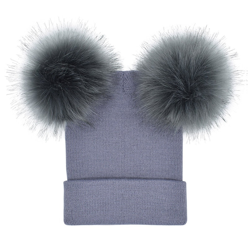 Cat pom pom Beanie - Cat beanie