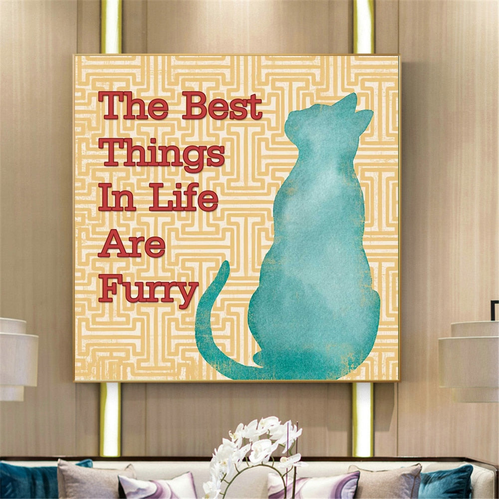 Cat Posters With Sayings - 20x20 CM Unframed / Best Thing -