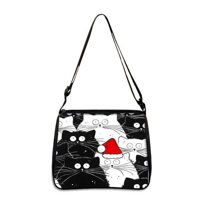 Cat Print Handbag - Black / 20CMX24CM - Cat Handbag