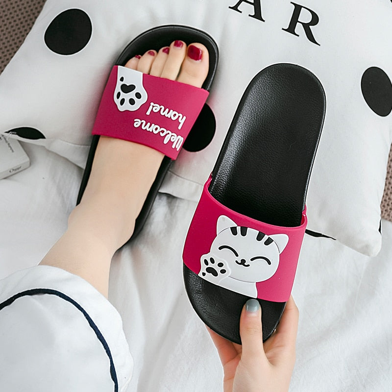 Cat Print Slippers - Cat slippers
