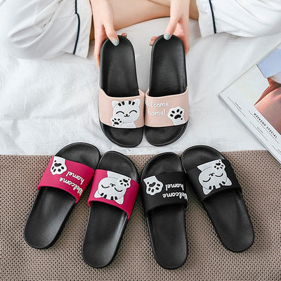Cat Print Slippers - Cat slippers