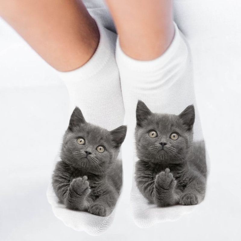 Cat Print Socks - Cat Socks
