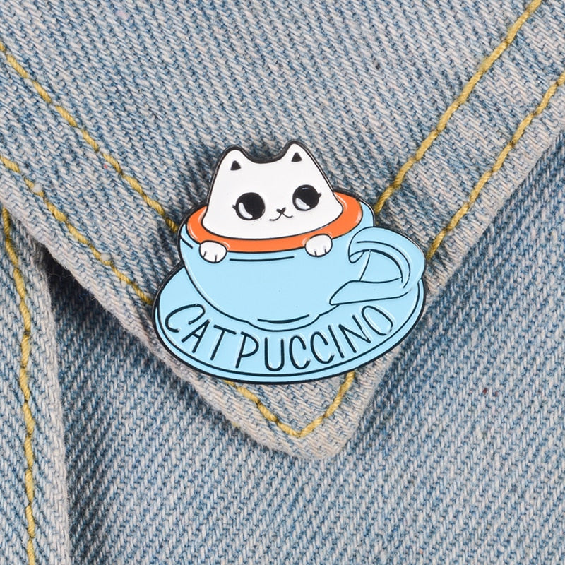 Cat Puccino pin