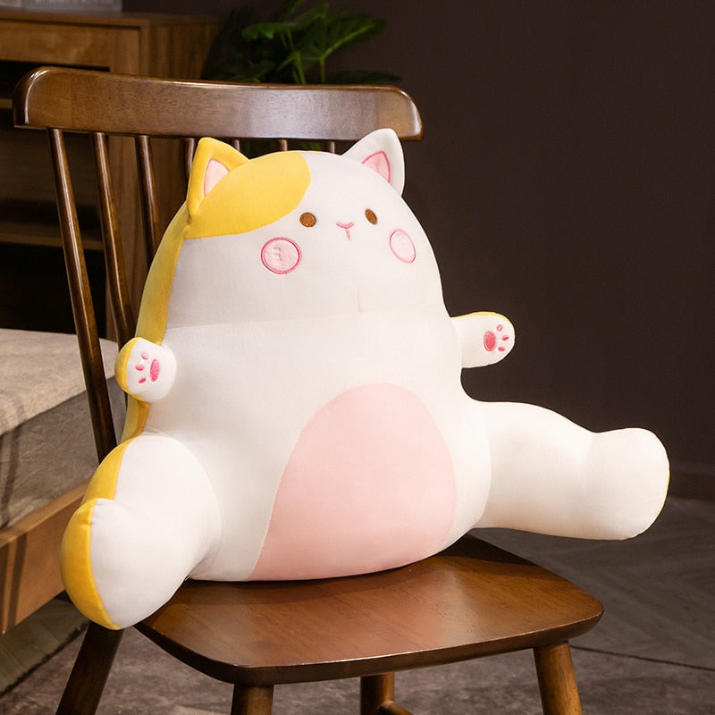 Cat Reading Pillow - 68x48x25cm / Yellow / CN
