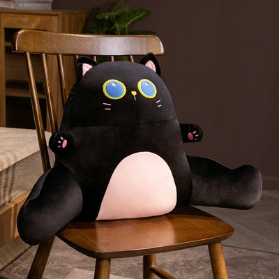Cat Reading Pillow - 68x48x25cm / Black / CN