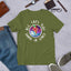 Cat Riding Shark shirt - Olive / S