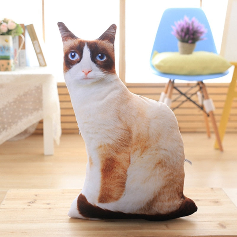 Cat Shaped Pillow - 50 / White Orange