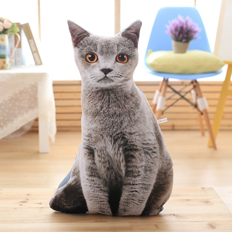 Cat Shaped Pillow - 50 / Grey