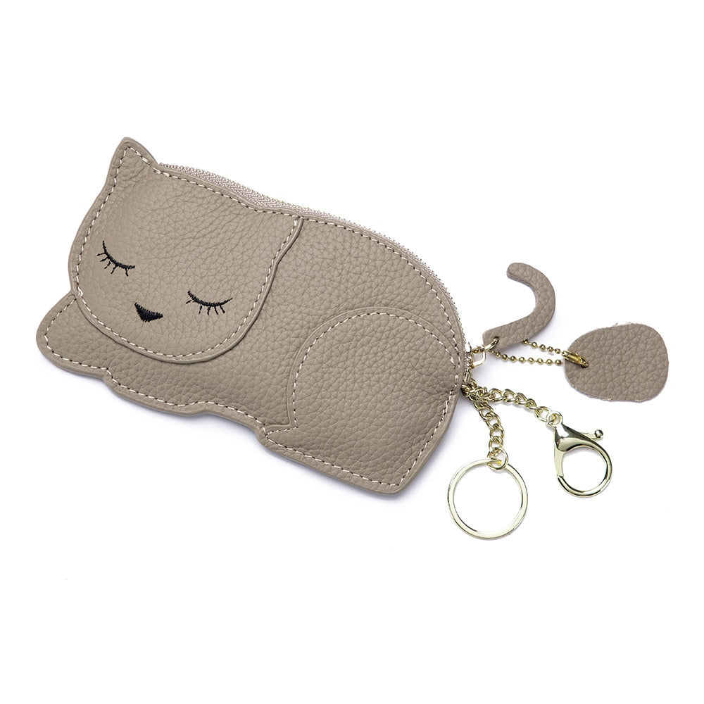 Cat Shaped Purse - Beige - Cat purse