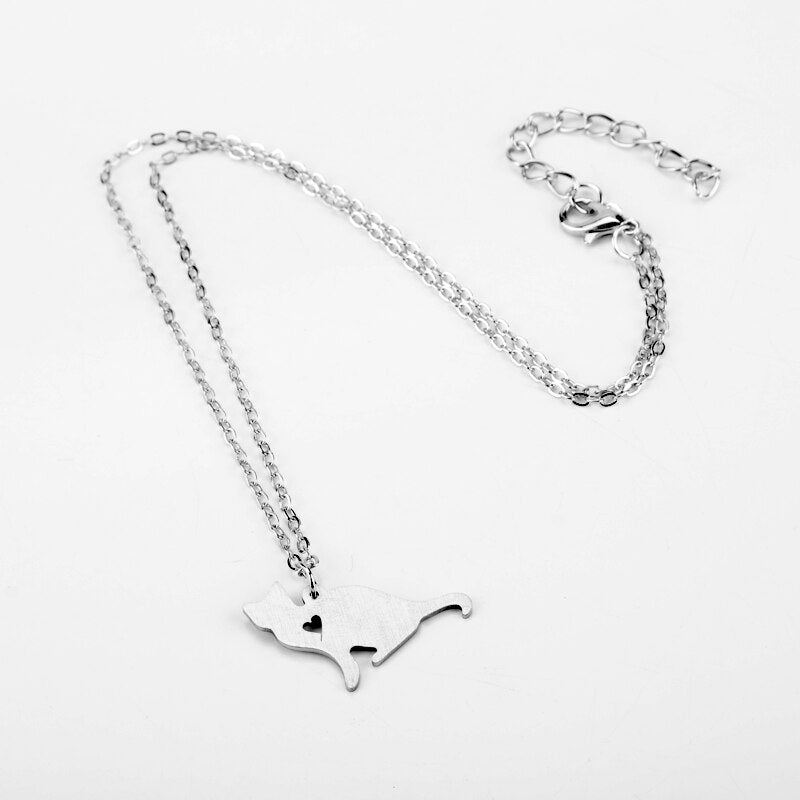 Cat Silhouette Necklace - Cat necklace