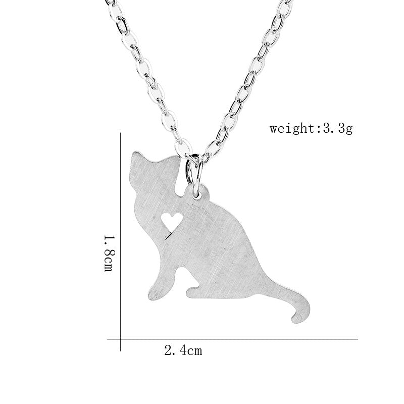 Cat Silhouette Necklace - Cat necklace