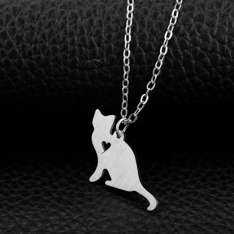 Cat Silhouette Necklace - Cat necklace