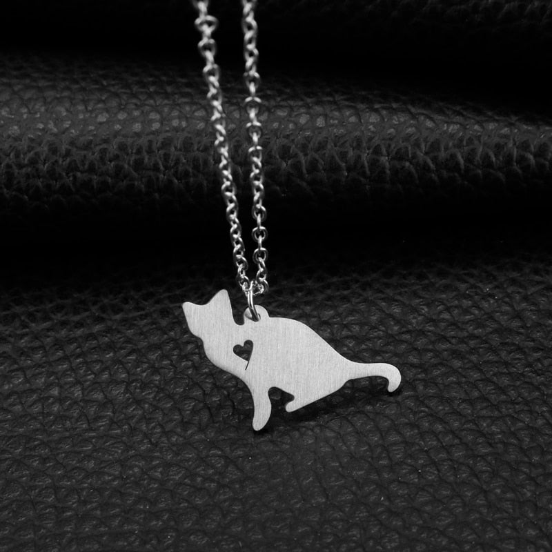 Cat Silhouette Necklace - Cat necklace