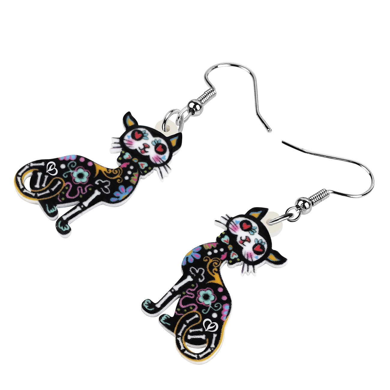 Cat Skeleton Earrings - Cat earrings